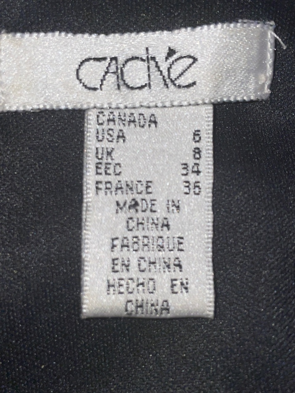 Cache’ size 6 Black, Gray & White Buffalo Check Ruffle Top - Picture 6 of 9